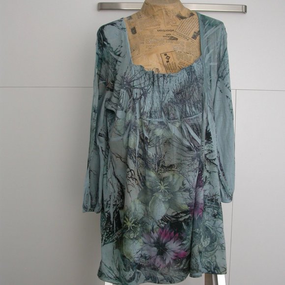 Turquoise Print Summer Tunic - Picture 1 of 7